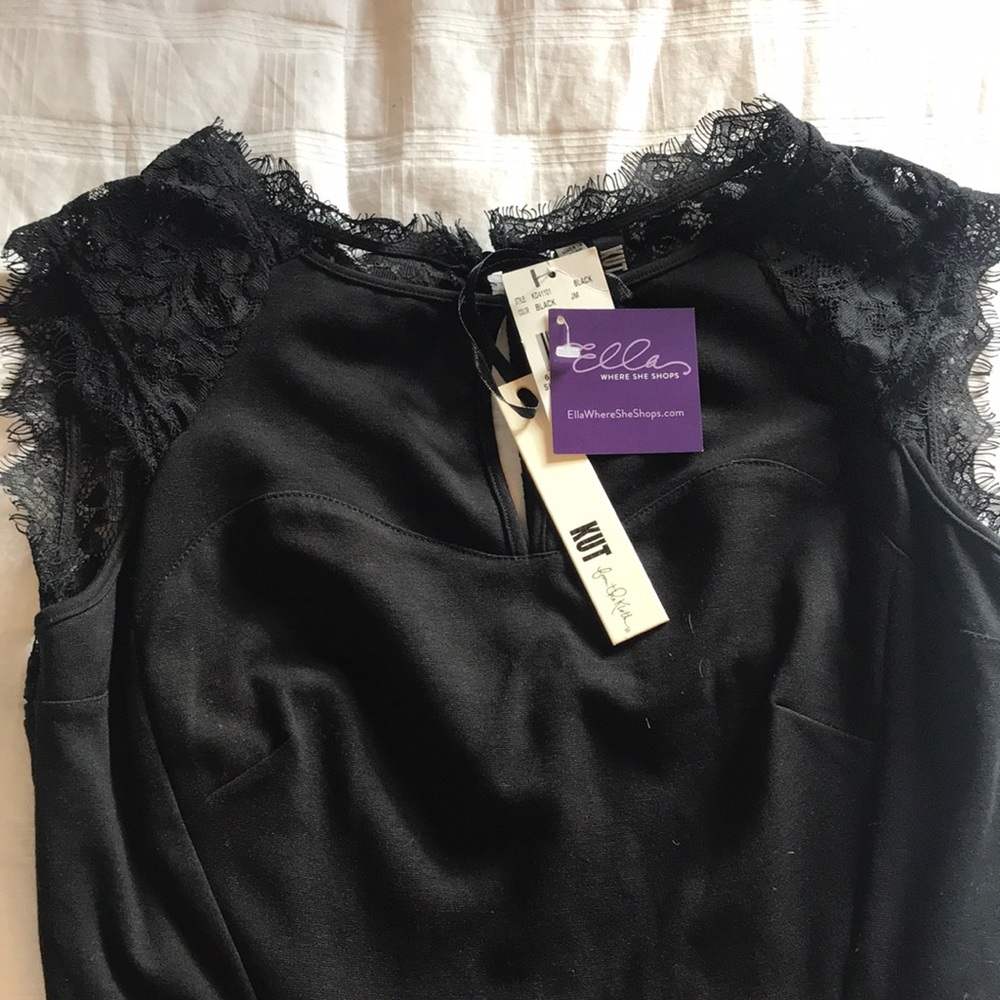 Black dress with lace shoulders NWT